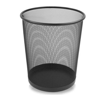 Metal Basket Bin Net Black H34 X 29.5cm