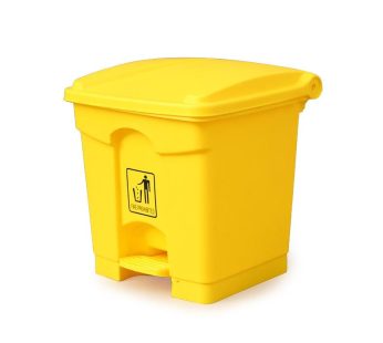 Plastic Garbage Can With Pedal 30-Ltr Yellow