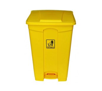 Plastic Garbage Can With Pedal 87-Ltr Yellow