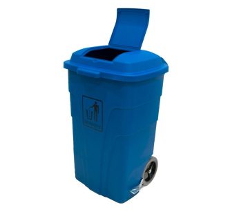 Plastic Trash can With Pedal Blue 240-Ltr